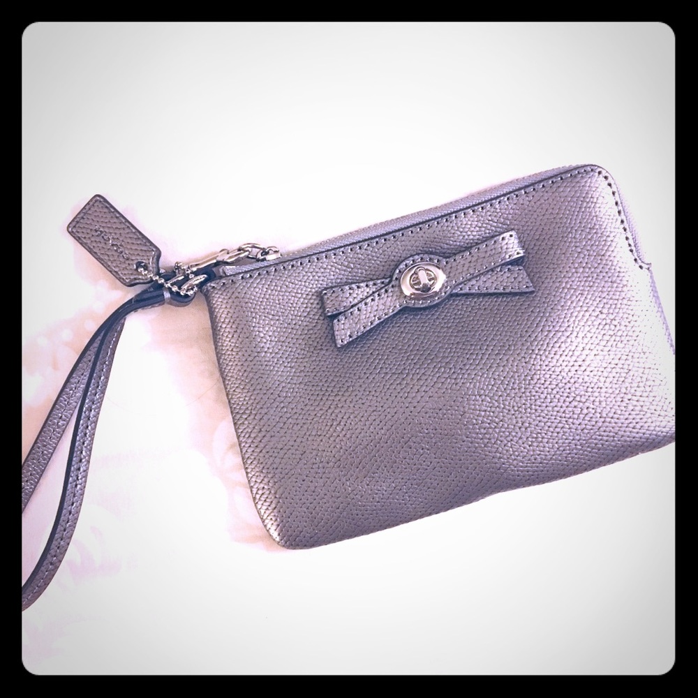 Coach gunmetal wristlet